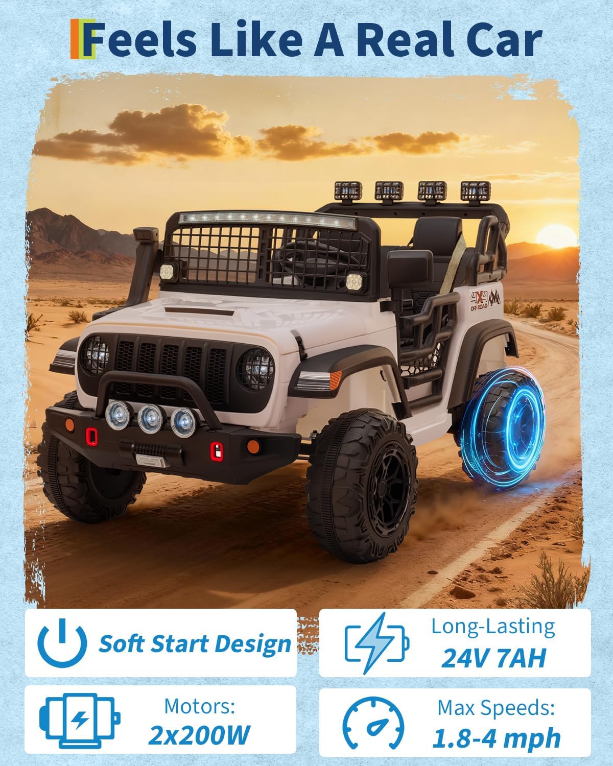 MaxSoldIt™️ 24V 2 Seats Kids Adventure Ride for Kids with Remote Control