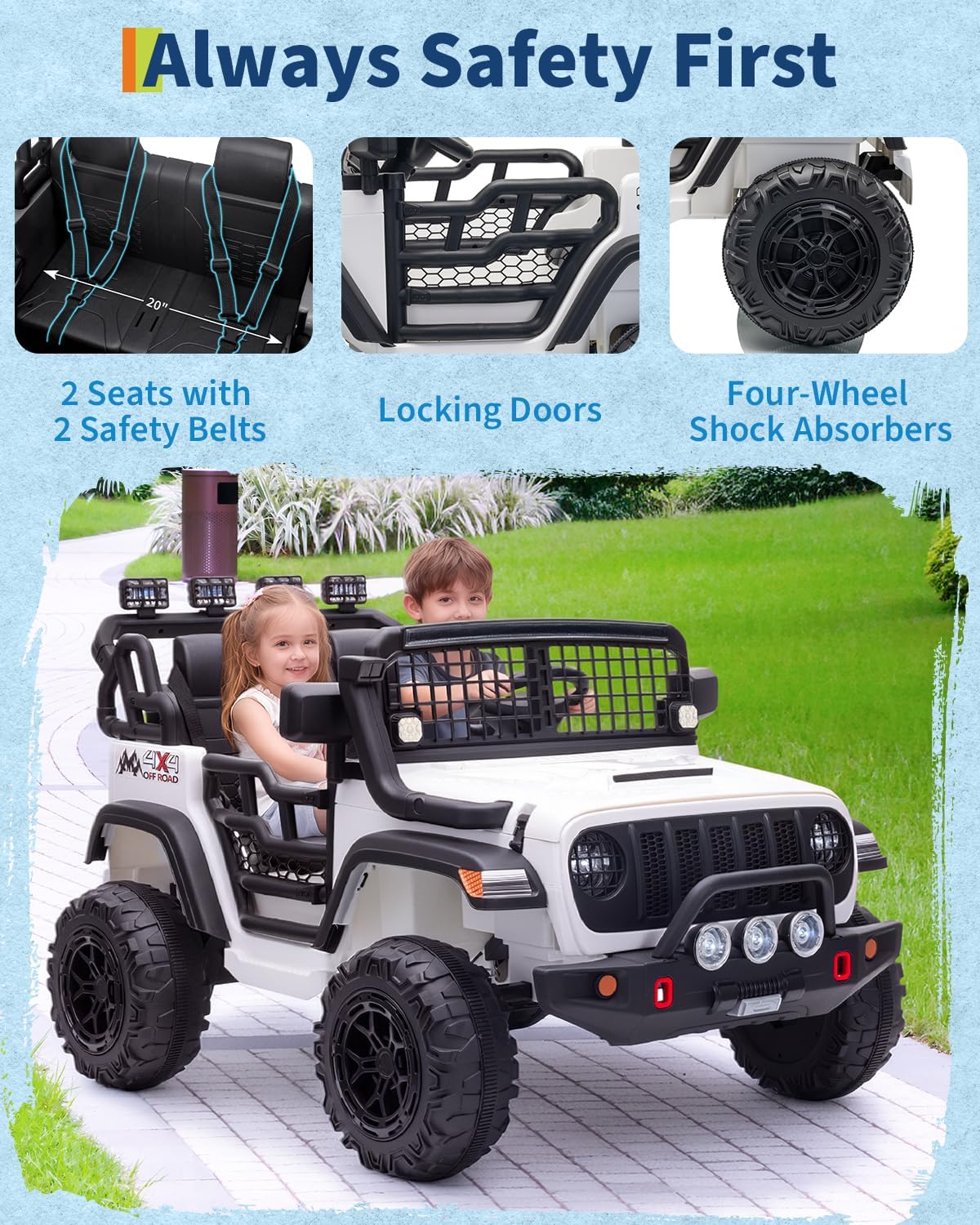 MaxSoldIt™️ 24V 2 Seats Kids Adventure Ride for Kids with Remote Control
